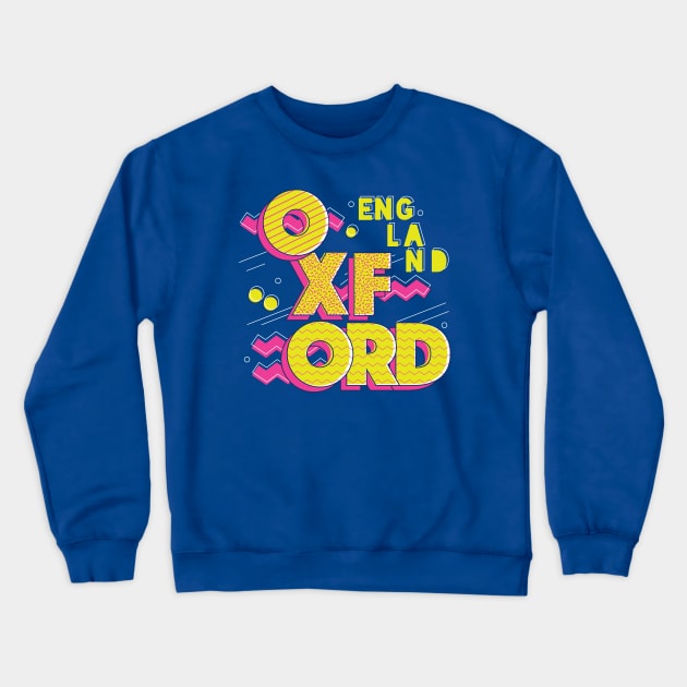 Retro 90s Oxford, England Crewneck Sweatshirt by SLAG_Creative